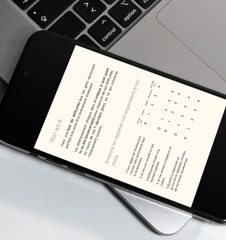 ecran de telephone pour un diagnostic de trouble de stress post-traumatique