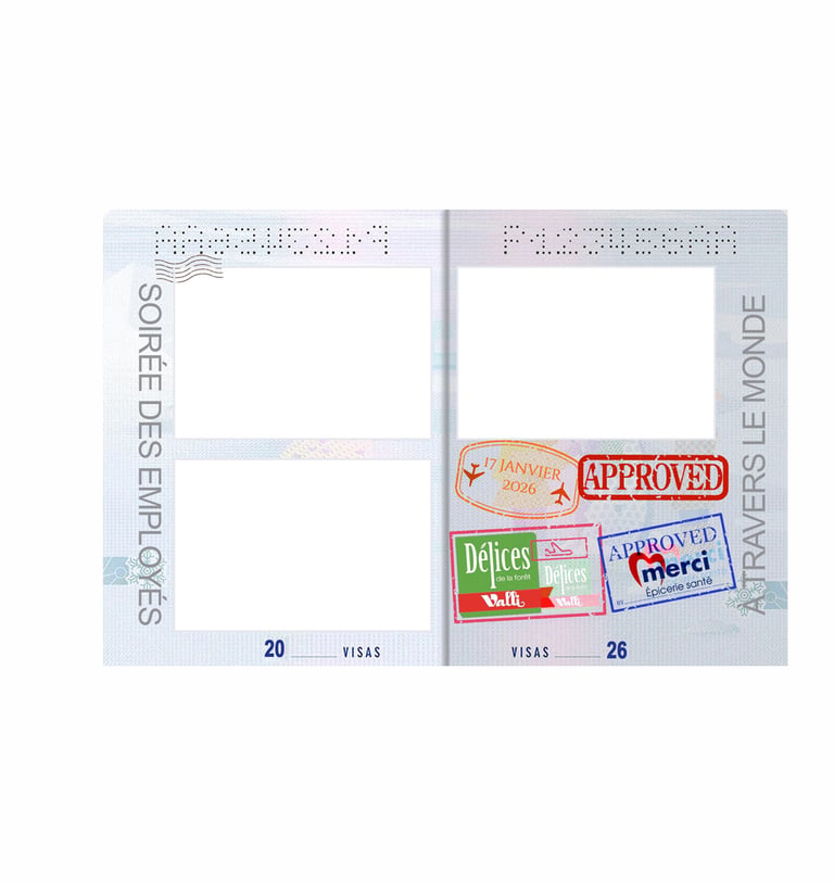 photo booth template 3 poses passport theme