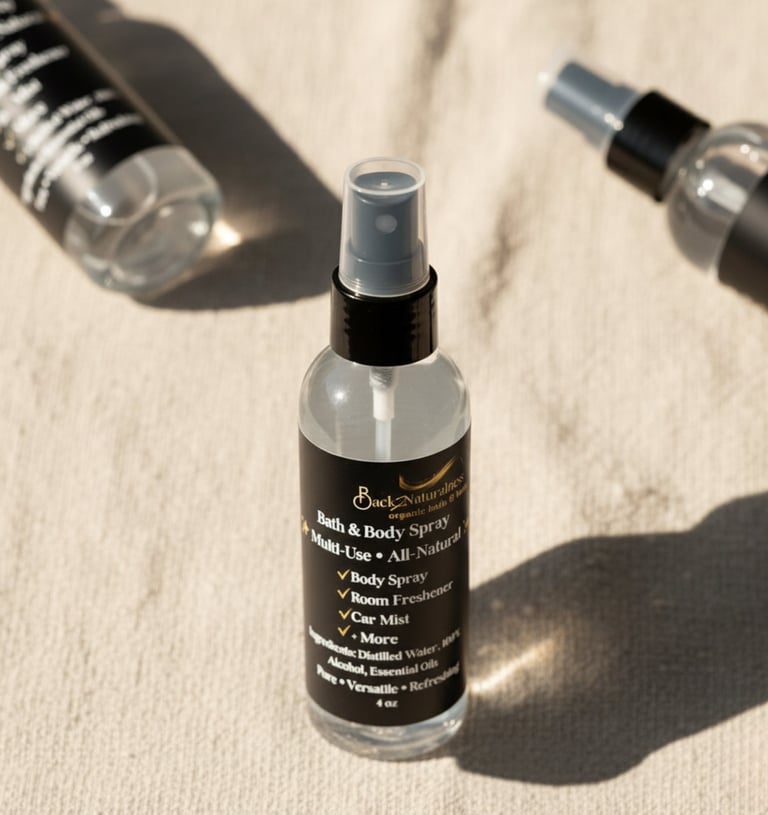 back2naturalness natural body and room spray and hair spray