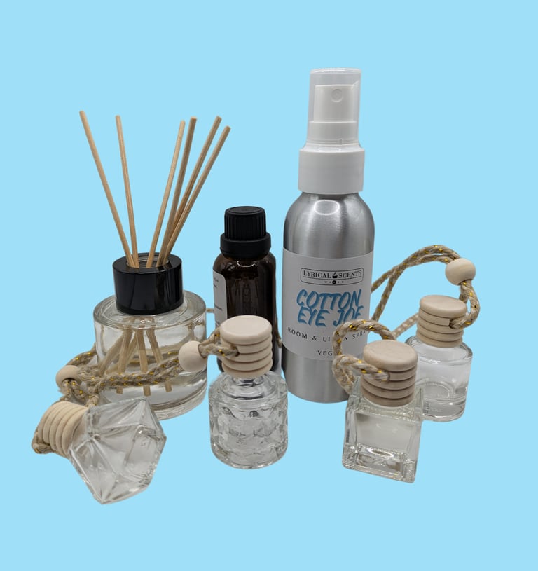 Lyrical Scents eco range of room diffusers, car diffusers, room and linen spray