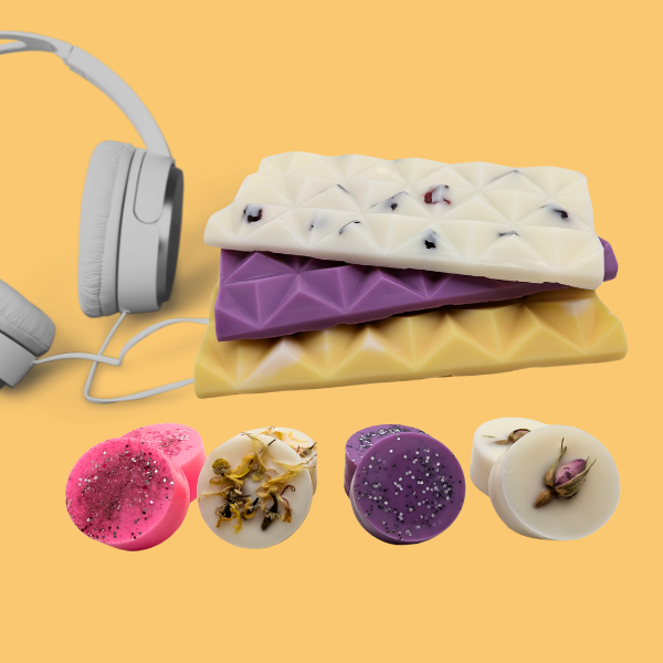 Lyrical scents soy wax shapes and snap bars, vegan eco handmade