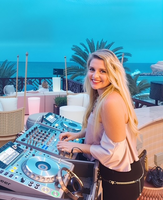 female dj on the roof top perfoming in oman