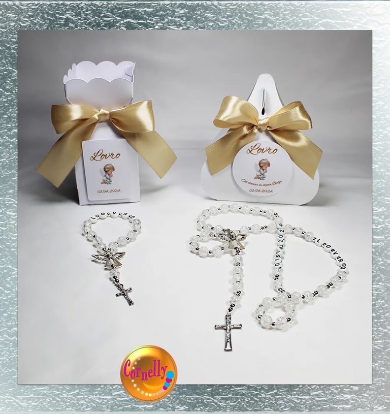 personalizirana krunica za krštenje, prvu pričest, krizmu