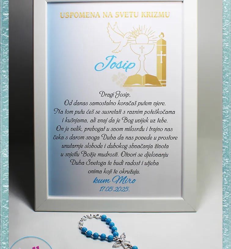 Poklon od kuma – okvir za krizmu