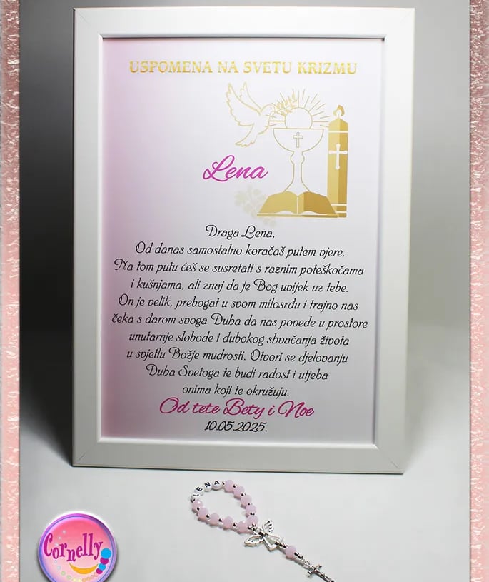 Uspomena na krizmu – personalizirani okvir