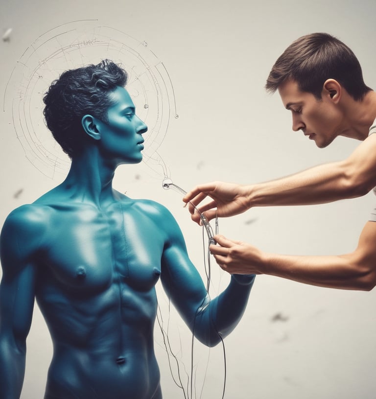 a man's spiritual body repairing his physical body