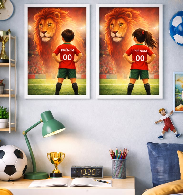 Poster enfant personnalisé – L’âme d’un Lion de l’Atlas