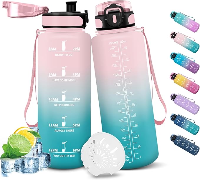 Botella motivacional para beber más agua y mantener energía