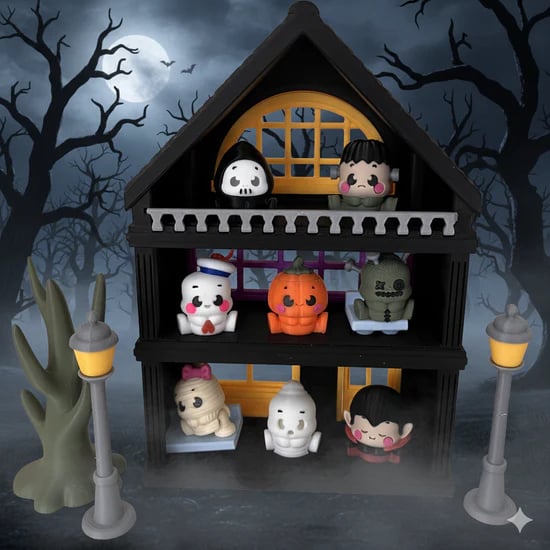 Halloween playset with cute chibi mini figures