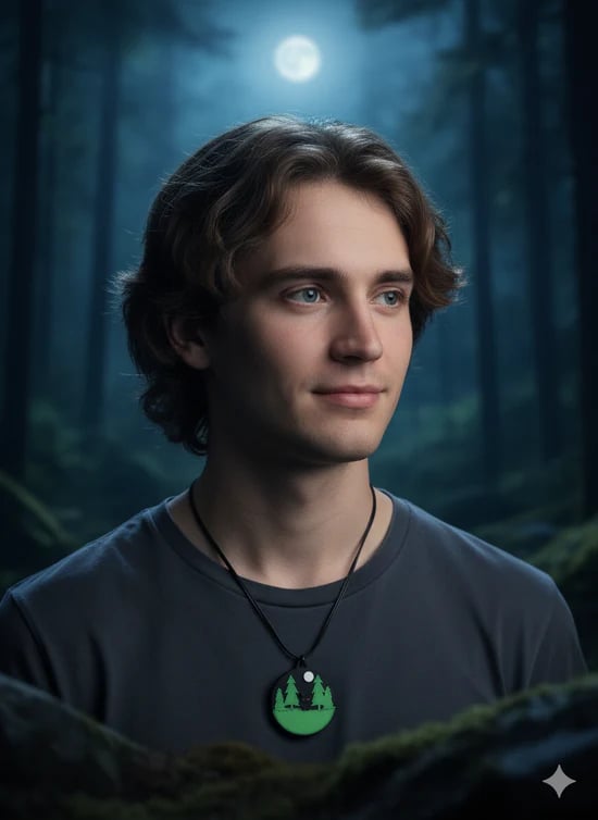 locket with chibi moth man mini figurine inside