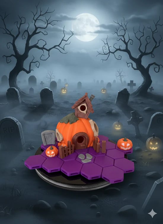 spooky Halloween playset with matching bat figurine