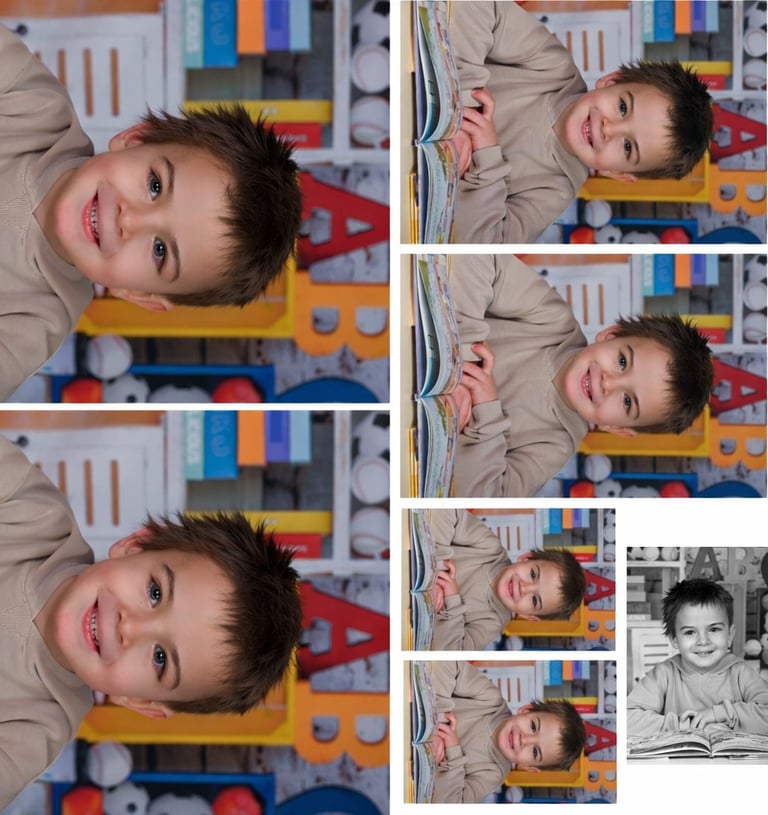 Planche multiformat de photos individuelles scolaires