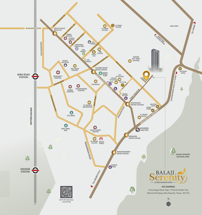 LOCATION BALAJI SERENITY MIRA ROAD EAST, BALAJI SERENITY VINAY NAGAR MIRA ROAD EAST