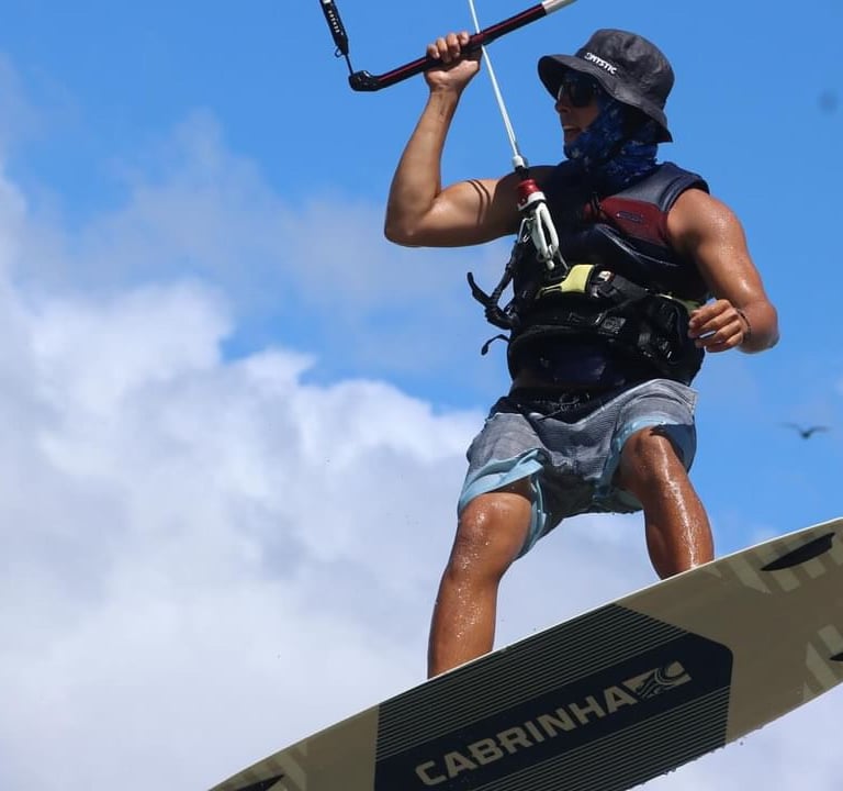 Stylish kitesurfer