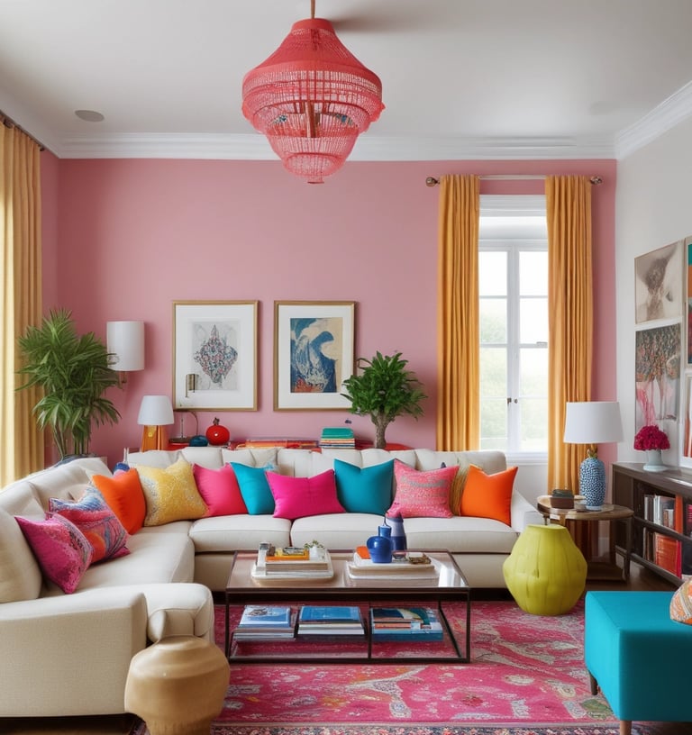 Two windows on a vibrant red wall