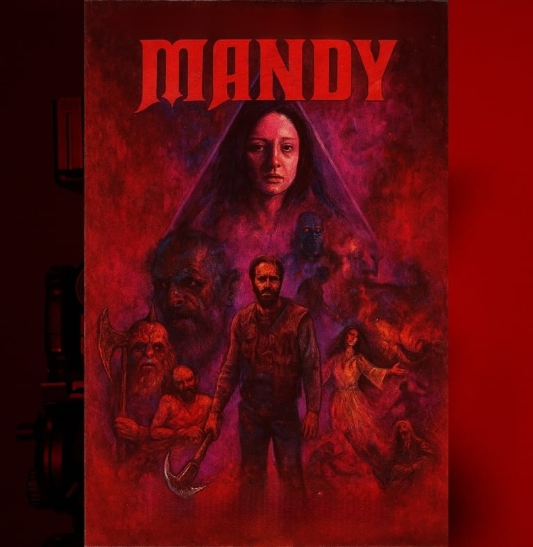 a movie poster of MANDY - Horror