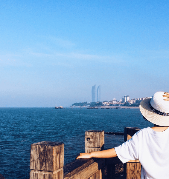 Vista do porto de Xiamen, China, ao chegar de navio em escala de cruzeiros pela Ásia