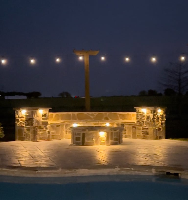 Outdoor Living Space with Lights