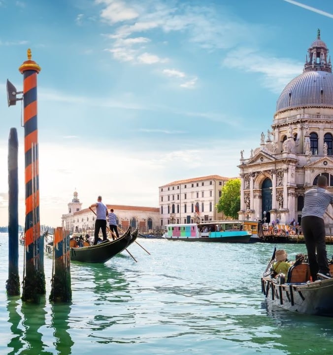 vista do canal de Veneza, Itália.