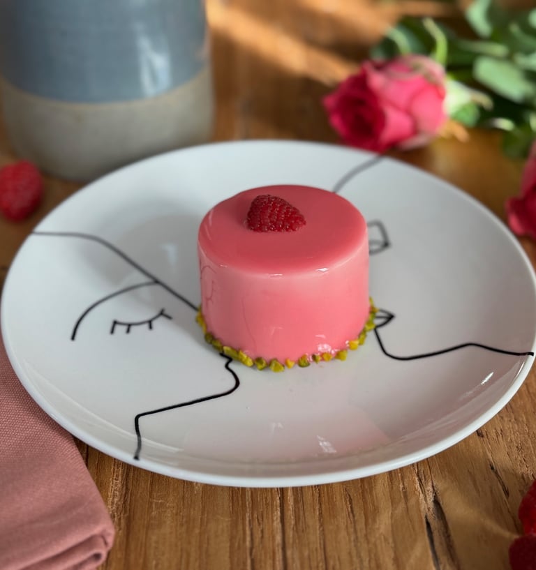 entremet pistache framboise