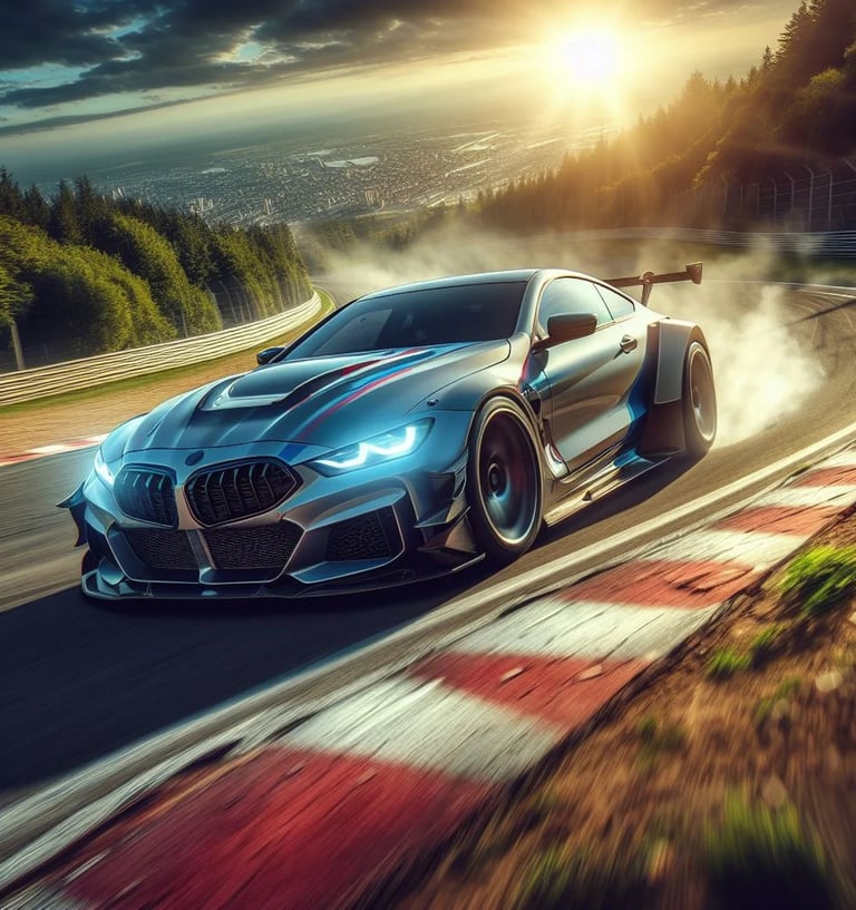Sport Car  On Race Track