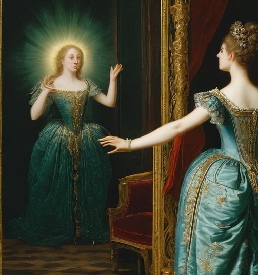 woman seeing her higher self 