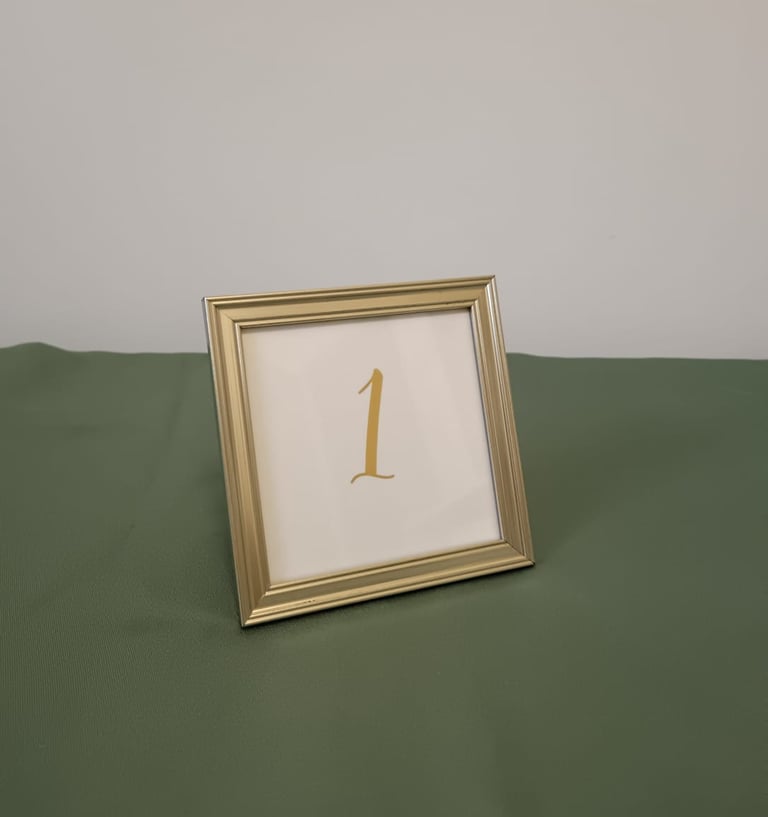 numéro de table doré