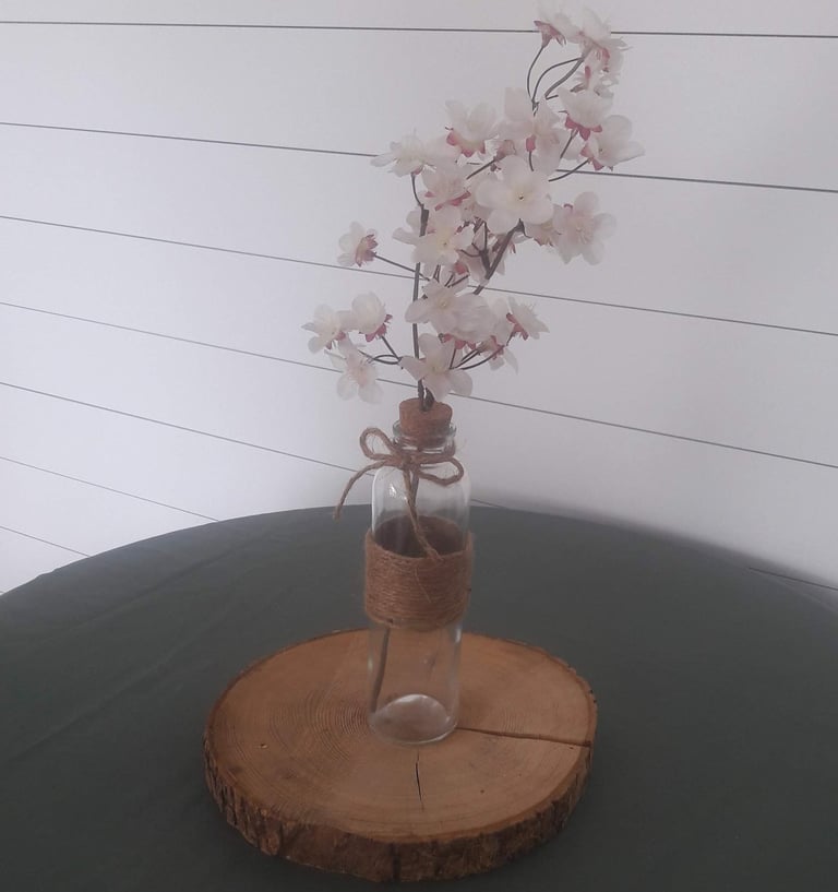 tiges fleurs blanches et roses