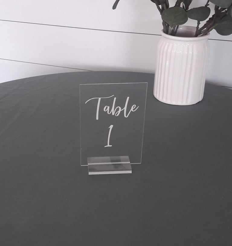 numéro de table transparent