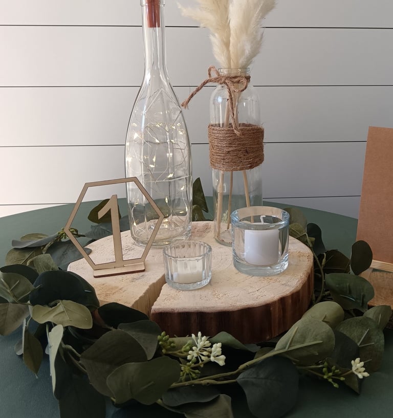 numéro de table en bois