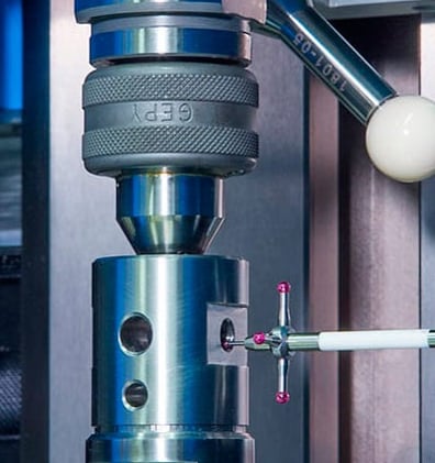 Optical shaft scanner using Renishaw SM25 scanning probe to inspect internal bore.