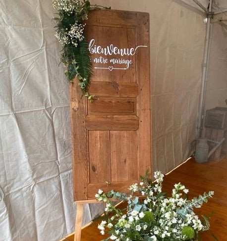 porte bienvenue à notre mariage