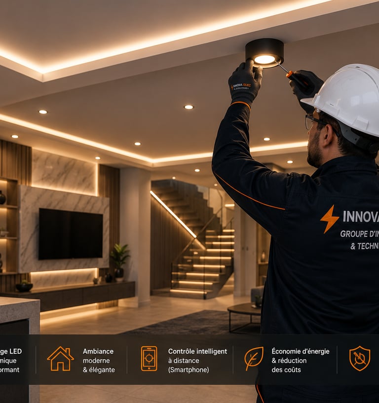 Éclairage LED moderne et intelligent pour villa haut standing en Algérie avec solutions d’éclairage 
