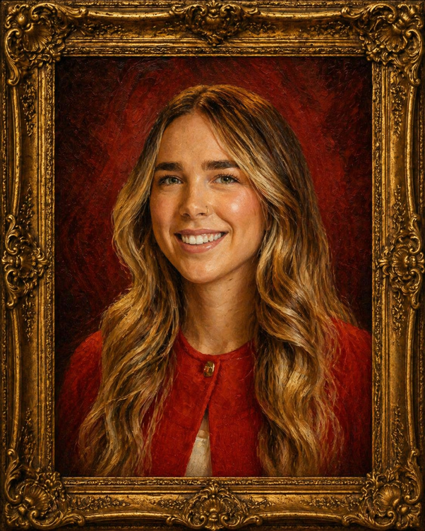 Traitors photograph. Girl smiling in frame. 