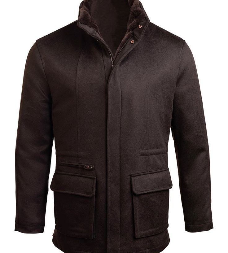 a brown jacket with a hoodie and a hoodie