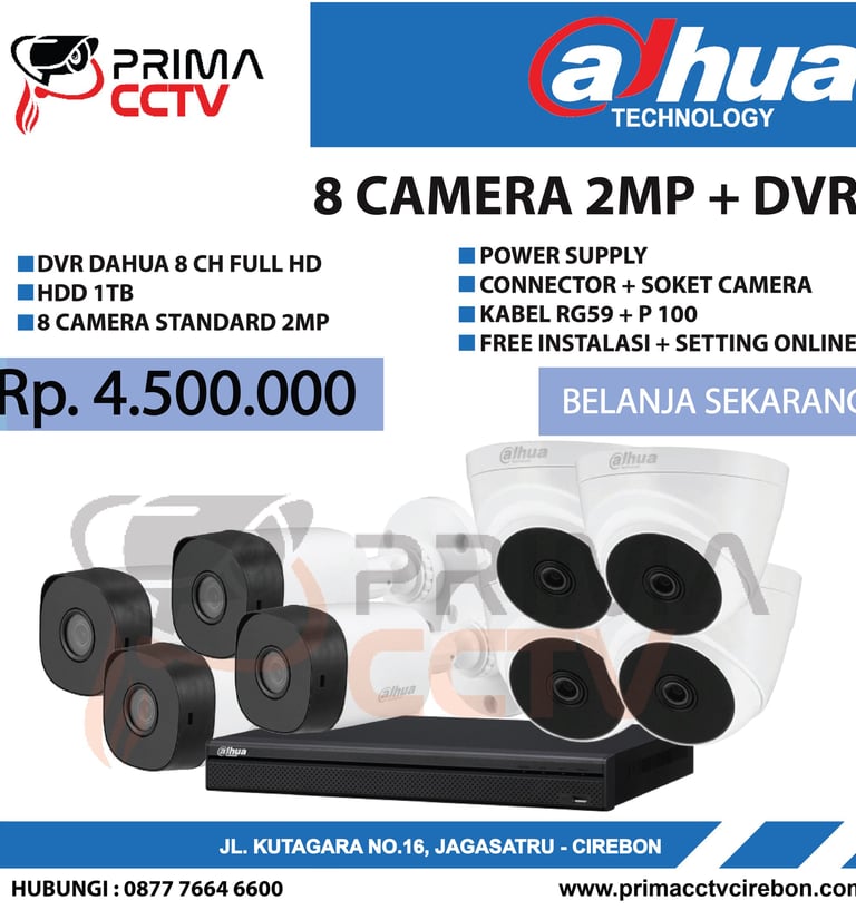 Paket 8CH Dahua 2mp