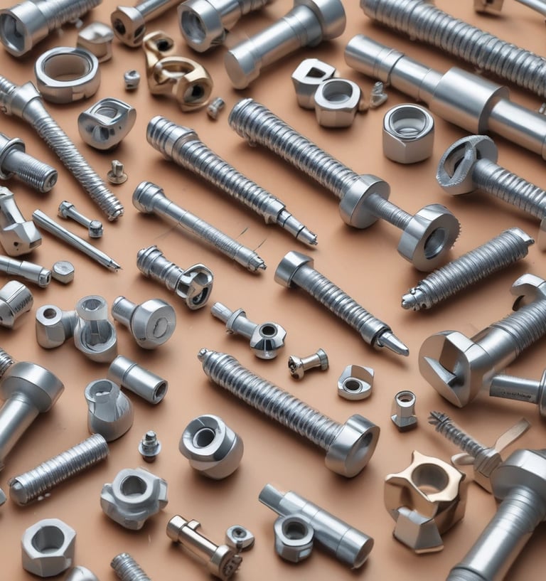 A detailed close-up of a CNC machine that is milling or drilling into a piece of metal on a workbench. The focus is on the cutting tool and the metal piece, showing precision and industrial craftsmanship.
