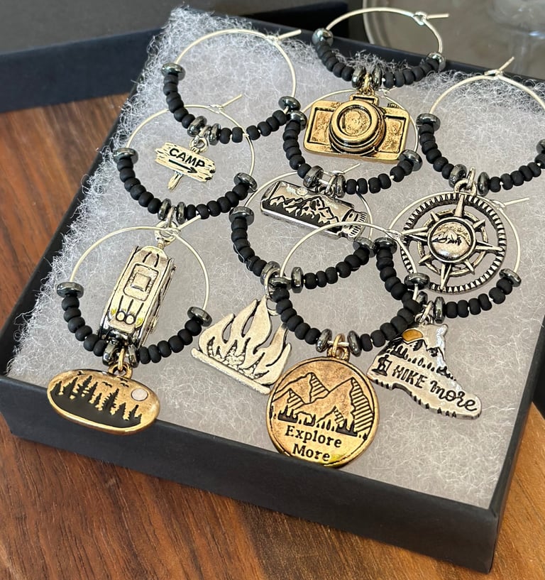 outdoors camping wine charms 