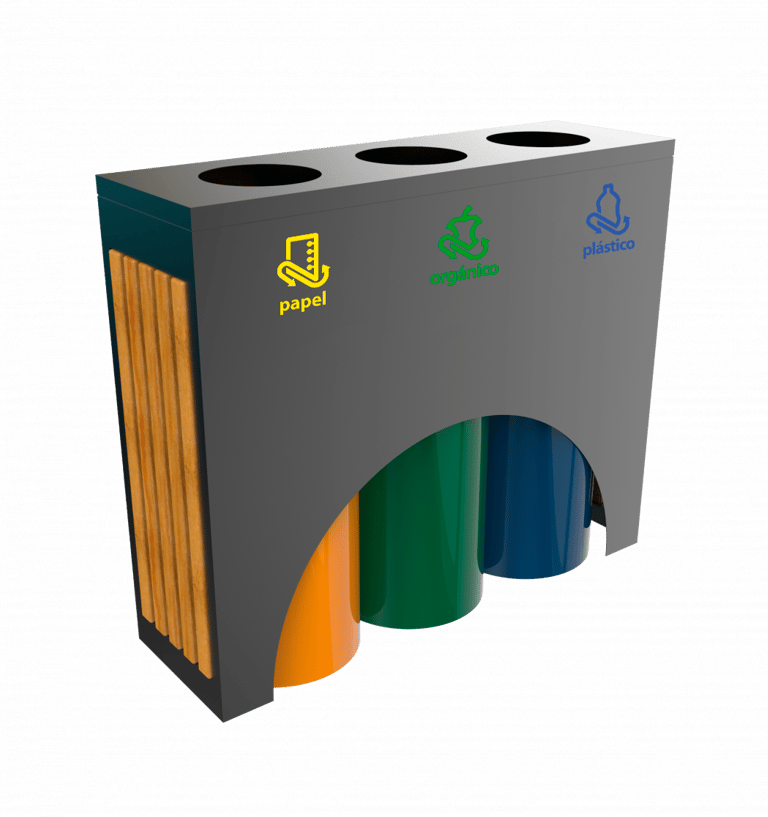 BASURERO DE MADERA VARSOVIA CON MADERA