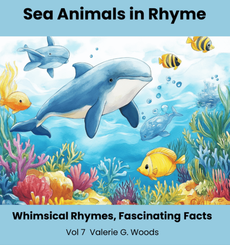 Sea Animals in Rhyme Cover with a whale and small fish