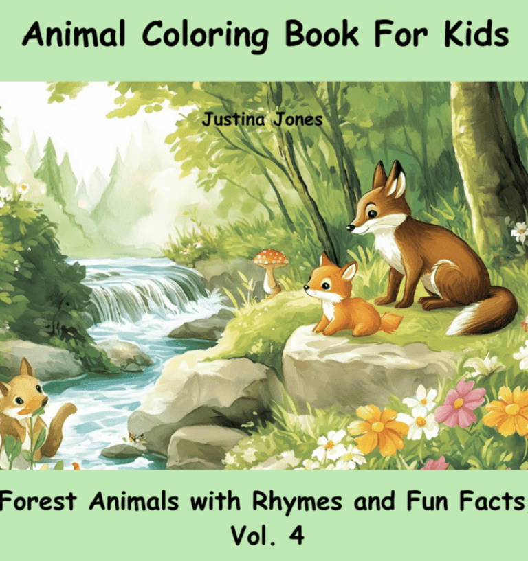 Animal Coloring Book Cover with Forest Animals