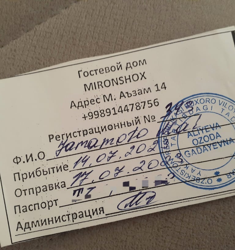 Residential Registration Uzbekistan