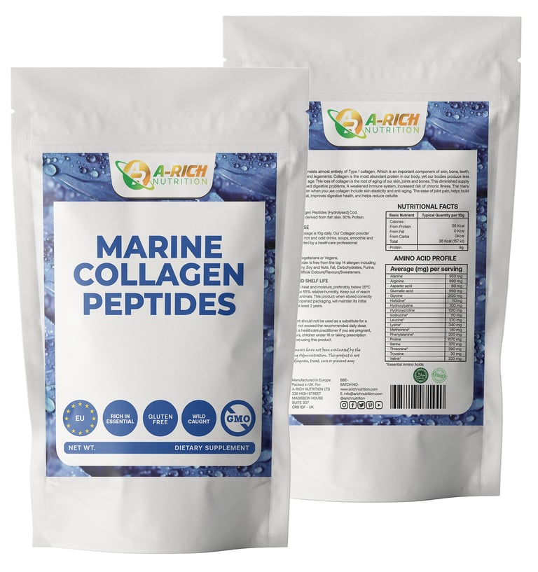 A bag of marine collagen powder