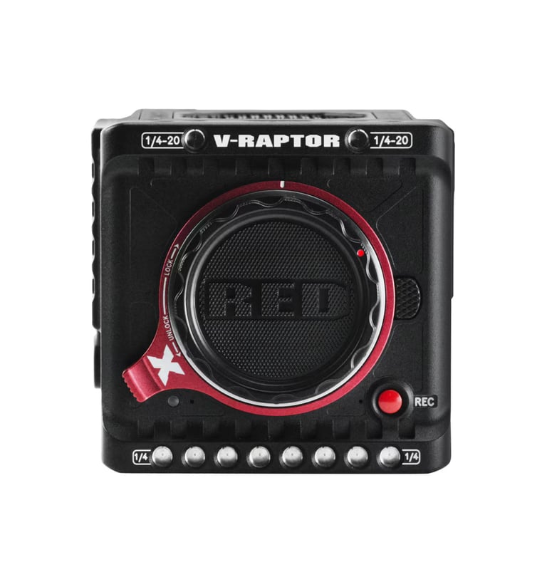 a camera with a red star on the back of it