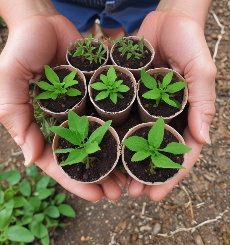 a person holding a bunch of medicinal & ayurvedic plants