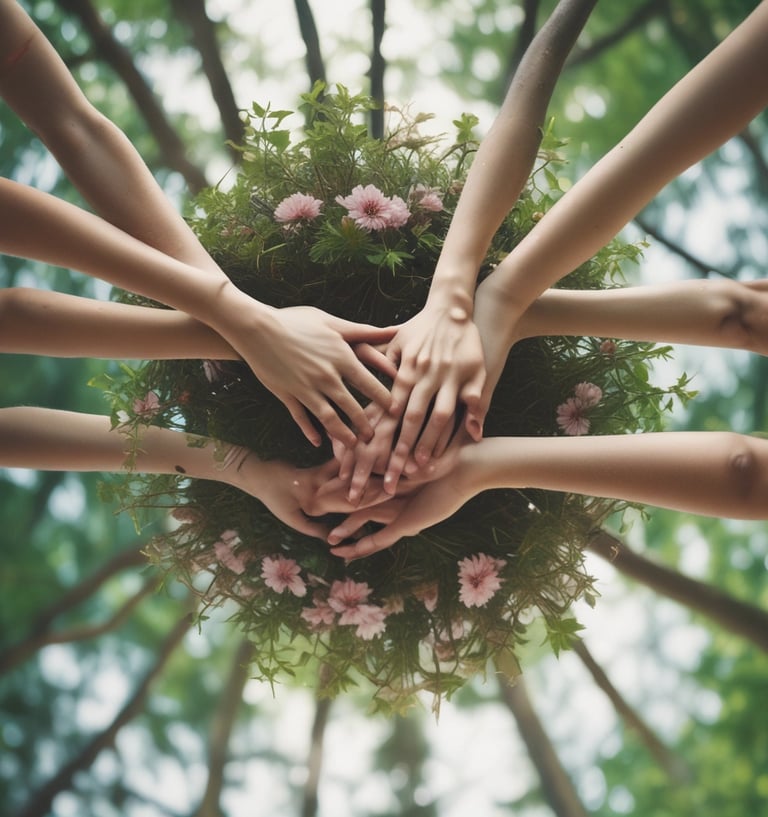 An old-fashioned typewriter holds a sheet of paper with the words 'RESILIENCE BUILDING' typed on it. The machine sits on a rustic wooden table, and the typewriter features a sleek, dark green exterior with metallic components.