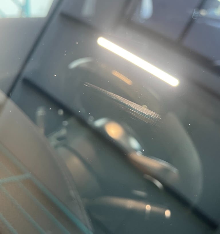 scratched front windshield