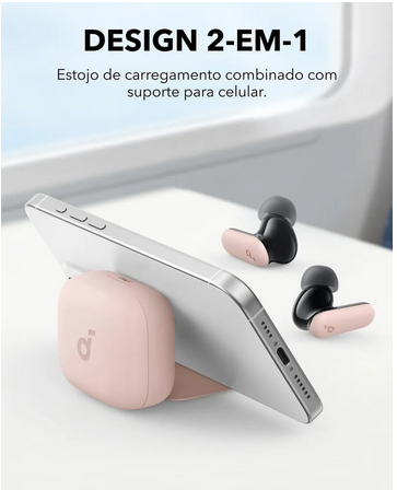 Fone de ouvido e celular