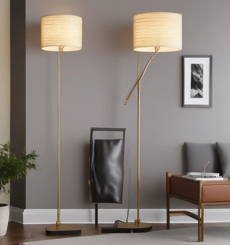 torchiere lamp turned on