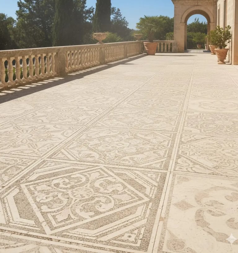 Superficie de terrazo protegida con nanotecnología Tecnan.